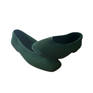 Women's VIVAIA Forest Green MARGOT 2.0 Square Toe V-Cut Flats EU Size 41 US 9.5